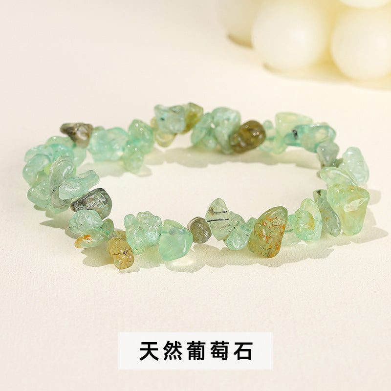 Wholesale natural crystal agate colorful gravel elastic bracelet